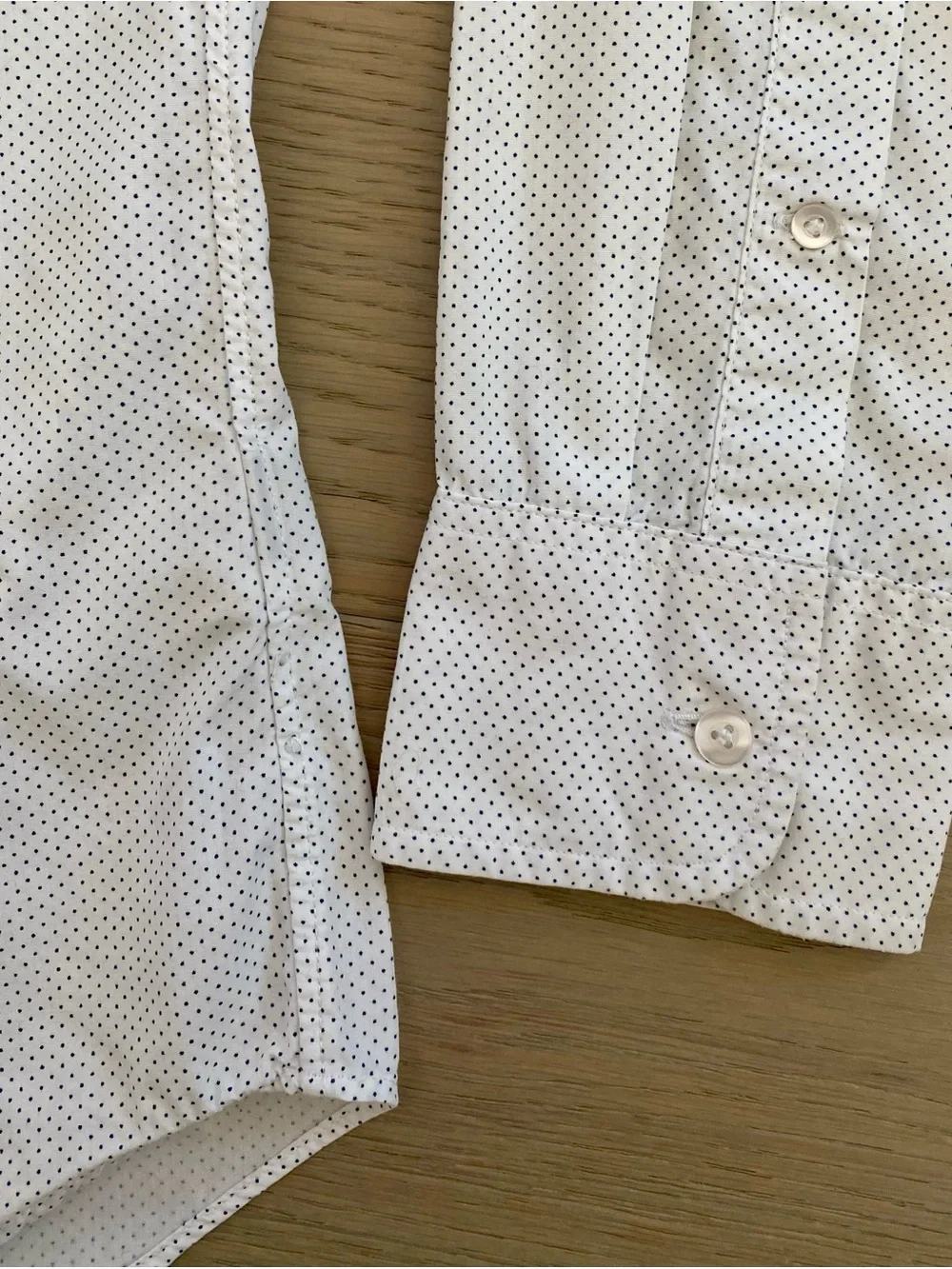 J.Crew Men's Slim Fit Button Down Shirt Micro Navy Polka Dot White, size M